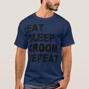 Essen schlafende Groom Wiederholung Hunde wachsen T-Shirt