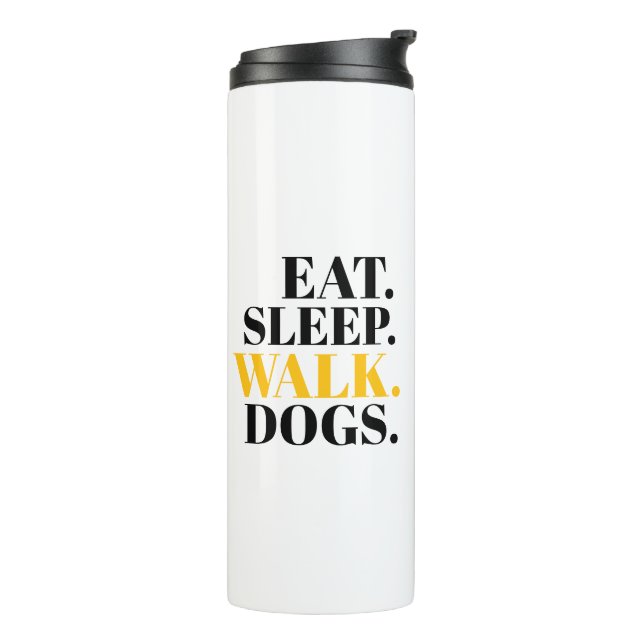 Essen schlafende Hunde Thermosbecher (Nach links gedreht)