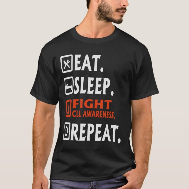 Essen Schlafkampf Chronische Lymphozytische Leukäm T-Shirt (Vorderseite)