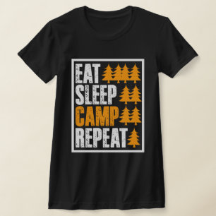 Essen Schlaflager wiederholen lustiges Hemd T-Shirt