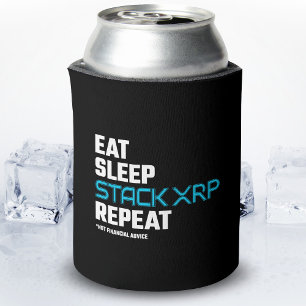 Essen Schlafstapel Funny XRP Crypto Zitat Meme Dosenkühler