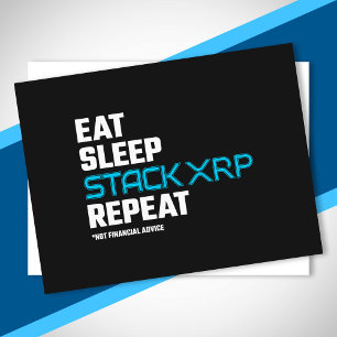 Essen Schlafstapel Funny XRP Crypto Zitat Meme Postkarte
