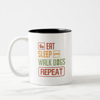 Essen schlafwandelnde Hunde wiederholen lustigen K Zweifarbige Tasse
