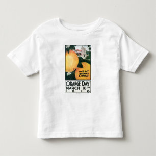 Essen Sie CA-Orangen am orange Tag Kleinkind T-shirt