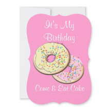 Essen Sie Cake Fun Geburtstagsfeier Ankündigung