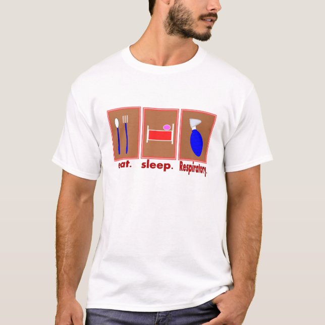 Essen Sie den Atmungs Schlaf T-Shirt (Vorderseite)