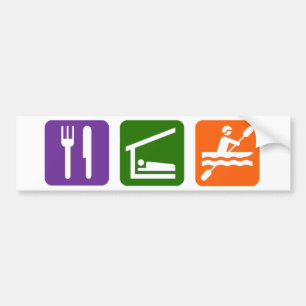 Essen Sie den Kayaking Schlaf Autoaufkleber