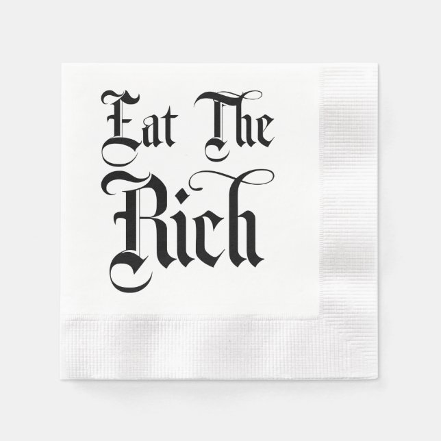 Essen Sie den reichhaltigen, lustigen Cocktail Nap Serviette (Vorderseite)