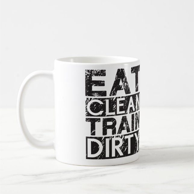 Essen Sie den sauberen schmutzigen Zug Kaffeetasse (Links)