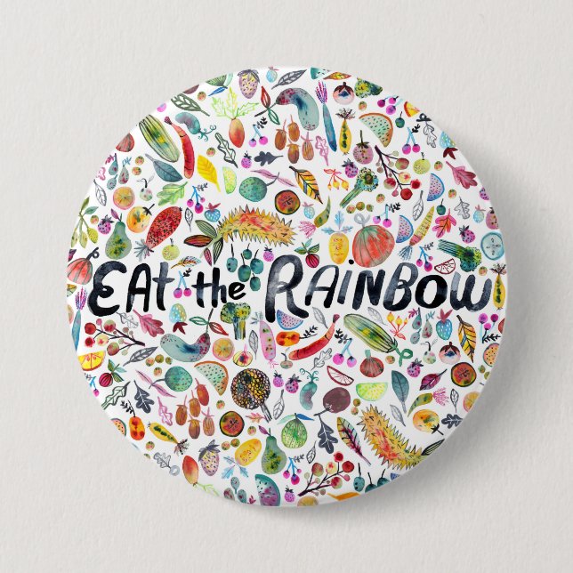 ESSEN SIE DIE RAINBOW farbenfrohe Früchte Veggies  Button (Vorderseite)