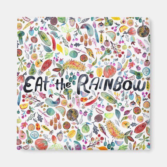 ESSEN SIE DIE RAINBOW farbenfrohe Früchte Veggies  Magnet (Vorne)