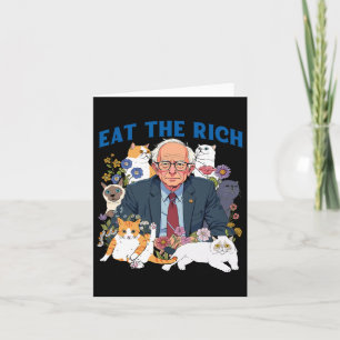 Essen Sie die reiche Bernie Sanders Floral Cat Res Karte