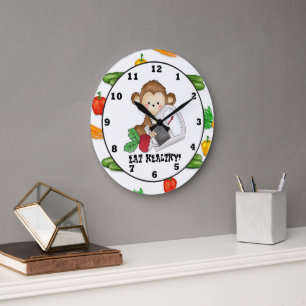 Essen Sie die Uhr des gesunden Affen-Cartoon