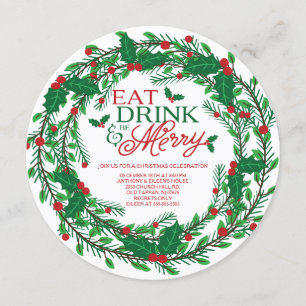 Essen Sie Drink & Be Merry Holiday Party Einladung