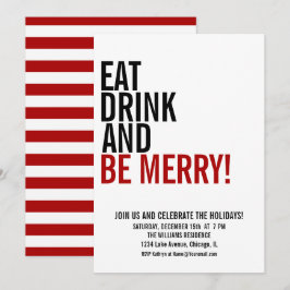 Essen Sie Drink & Sei froh Weihnachts-Party-Card Einladung