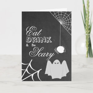 Essen Sie Drink und seien Sie Beängstigend Hallowe Karte
