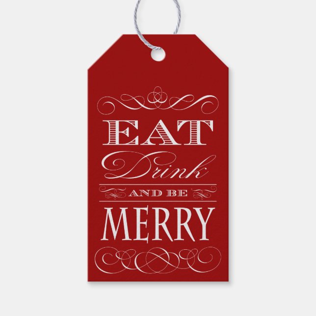 Essen Sie Drink und seien Sie froh Holiday Dinner  Geschenkanhänger (Vorderseite)