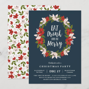 Essen Sie Drink und seien Sie Merry Holiday Party  Einladung