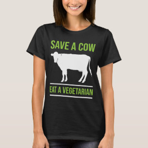 Essen Sie eine vegetarische Kuh-Bauer-Landwirtscha T-Shirt