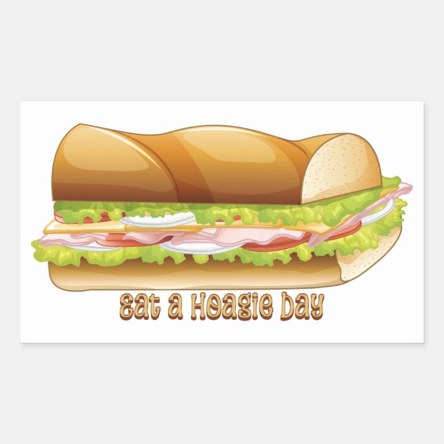 Essen Sie einen Hoagie Day, U-Boot-Sandwich Rechteckiger Aufkleber (Vorderseite)