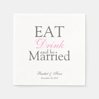 Essen Sie einen Verheirateten Cocktail Napkin Serviette