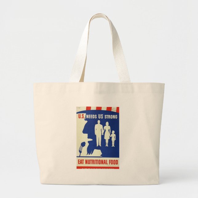 Essen Sie Ernährungsnahrungsmittelweltkrieg-Tasche Jumbo Stoffbeutel (Vorne)