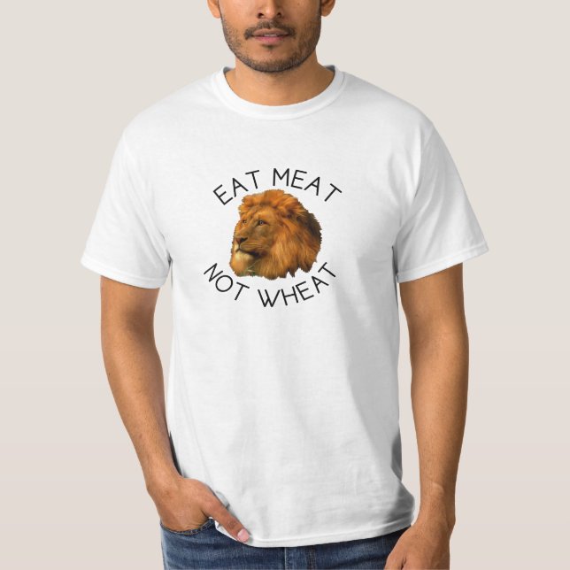 Essen Sie Fleisch-nicht Weizen-Löwe, für T-Shirt (Vorderseite)