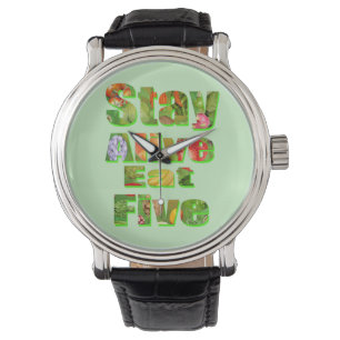 Essen Sie fünf Früchte und Veg pro Tag, Armbanduhr