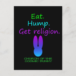 Essen Sie Hump Religion kosmischer Hase Postkarte