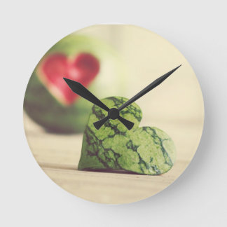 "Essen Sie Ihr Herz-heraus" Wassermelone-Uhr Runde Wanduhr