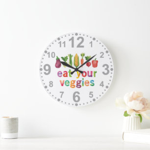 Essen Sie Ihre Veggies Regenbogenfarben Gesunder G Große Wanduhr