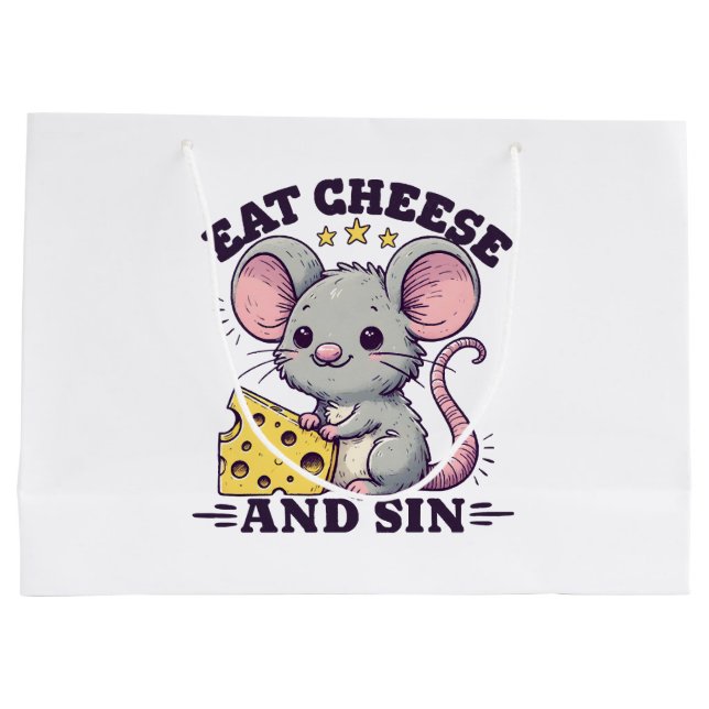 Essen Sie Käse und Sin Große Geschenktüte (Rückseite)
