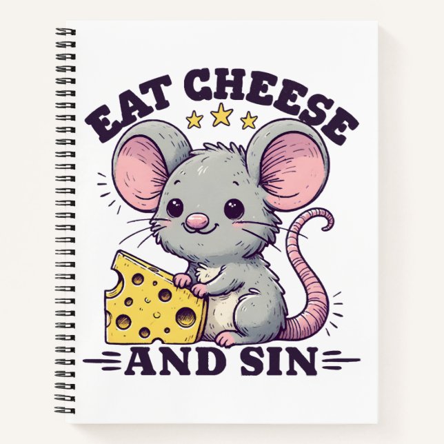 Essen Sie Käse und Sin Notizbuch (Vorderseite)
