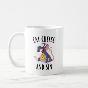 Essen Sie Käse und Sünde Kaffeetasse
