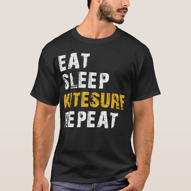 Essen Sie Kitesurf T-Shirt (Vorderseite)