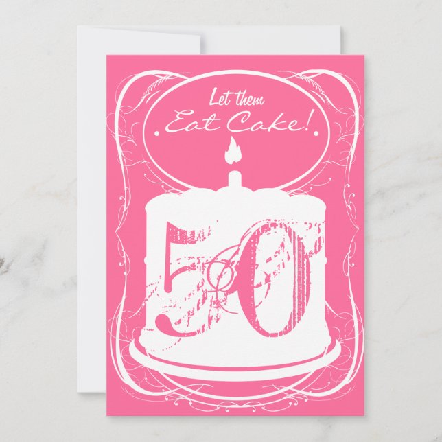 Essen Sie Kuchen-Getränkmargaritas-50. Einladung (Vorderseite)