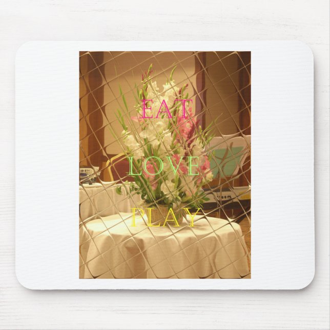 Essen Sie Liebe Spielen Sie Blume für alle schönen Mousepad (Vorne)