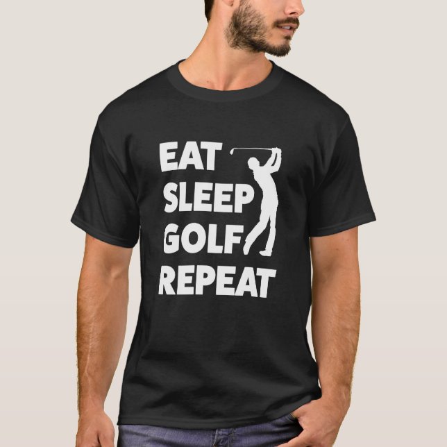 Essen Sie lustigen Golf spielenden T - Shirt des (Vorderseite)