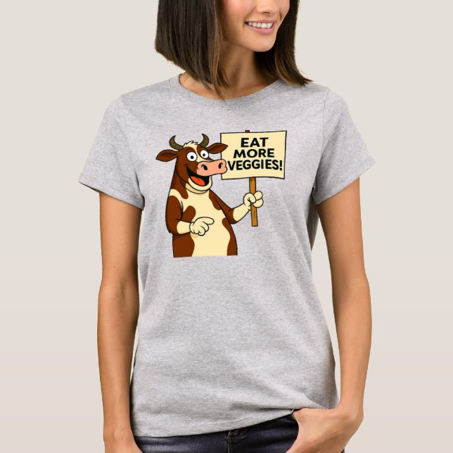 Essen Sie mehr Gemüse vegetarische T-Shirt (Vorderseite)