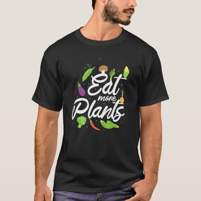 Essen Sie mehr Pflanze Broccoli Chili Bohnen Eggpl T-Shirt (Vorderseite)