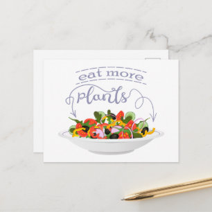 Essen Sie mehr Pflanze Frischsalat Motivation Buch Ankündigungspostkarte