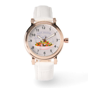 Essen Sie mehr Pflanze Frischsalat Motivation Buch Armbanduhr