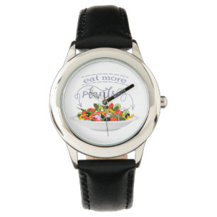 Essen Sie mehr Pflanze Frischsalat Motivation Buch Armbanduhr