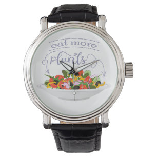 Essen Sie mehr Pflanze Frischsalat Motivation Buch Armbanduhr