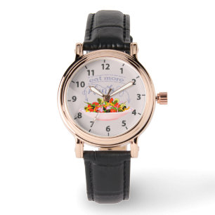 Essen Sie mehr Pflanze Frischsalat Motivation Buch Armbanduhr