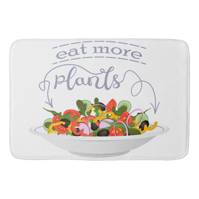 Essen Sie mehr Pflanze Frischsalat Motivation Buch Badematte (Vorderseite)