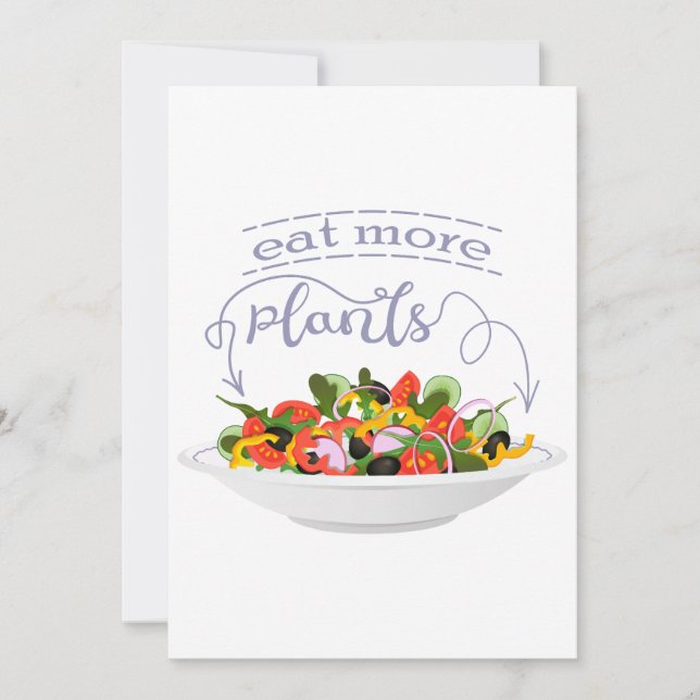 Essen Sie mehr Pflanze Frischsalat Motivation Buch Einladung (Vorderseite)