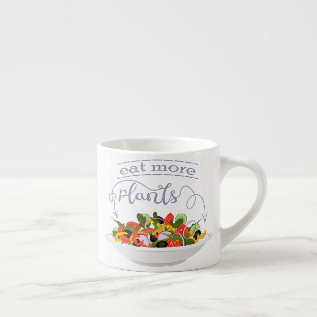 Essen Sie mehr Pflanze Frischsalat Motivation Buch Espressotasse (Rechts)