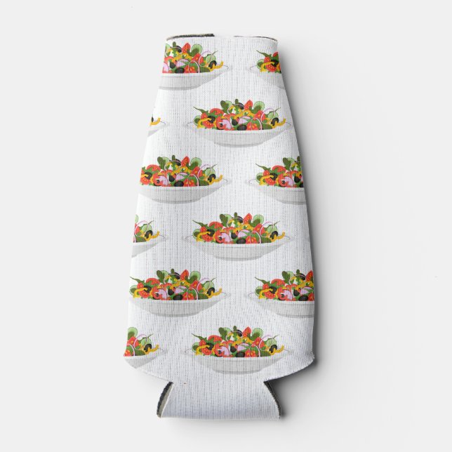 Essen Sie mehr Pflanze Frischsalat Motivation Buch Flaschenkühler (Vorderseite)