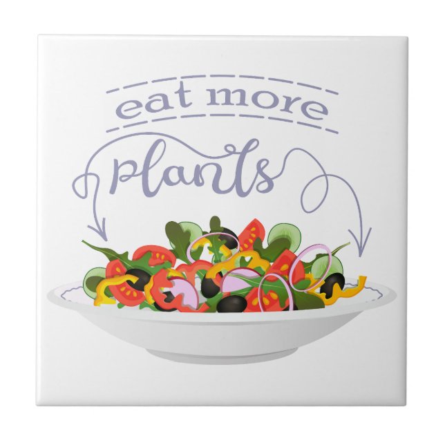 Essen Sie mehr Pflanze Frischsalat Motivation Buch Fliese (Vorderseite)